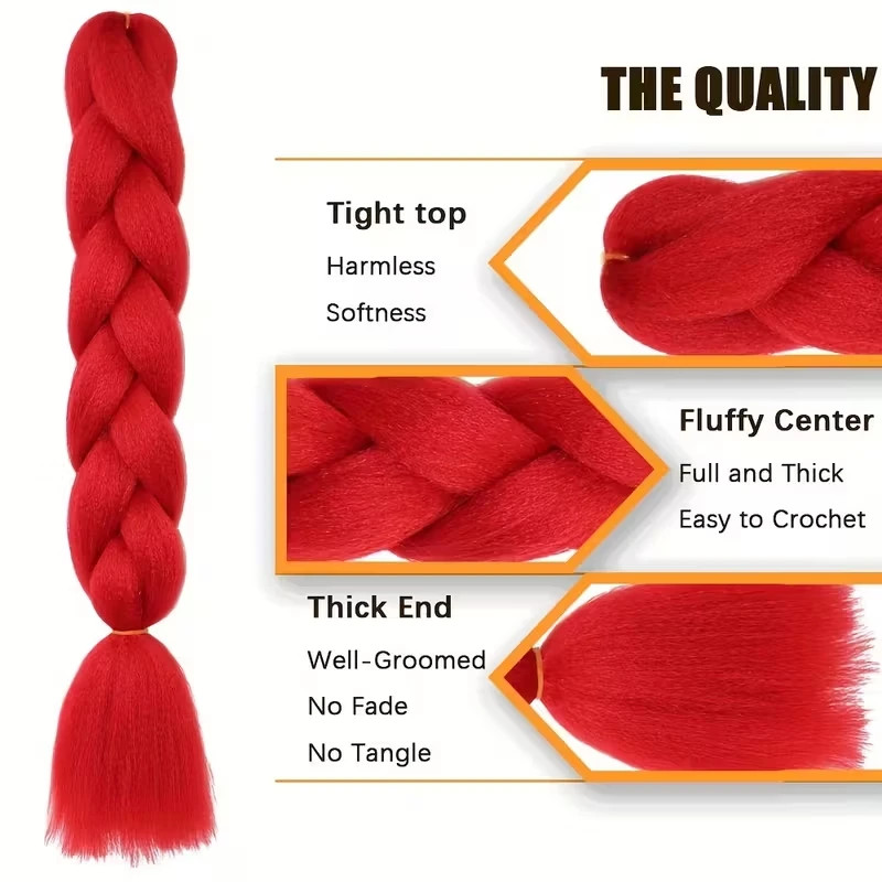 24Inch Synthetic Yaki Straight Braiding Hair Extensions for Women Dreadlocks