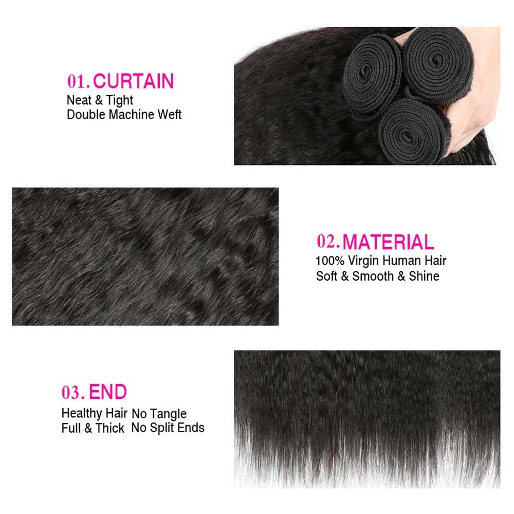 Mamart Yaki Straight Human Hair Weave Bundles Kinky Straigh Bundles 26 28 30