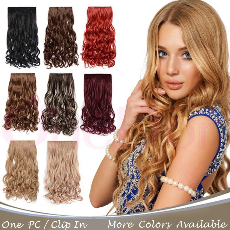 OneDor 20″ Curly 3/4 Head Synthetic Hair Extensions Clip in Hairpieces 5 Clips