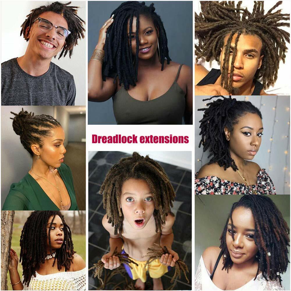 100% Human Hair Dreadlocks Handmade Permanent Afro Loc Extensions NaturalBlack1B