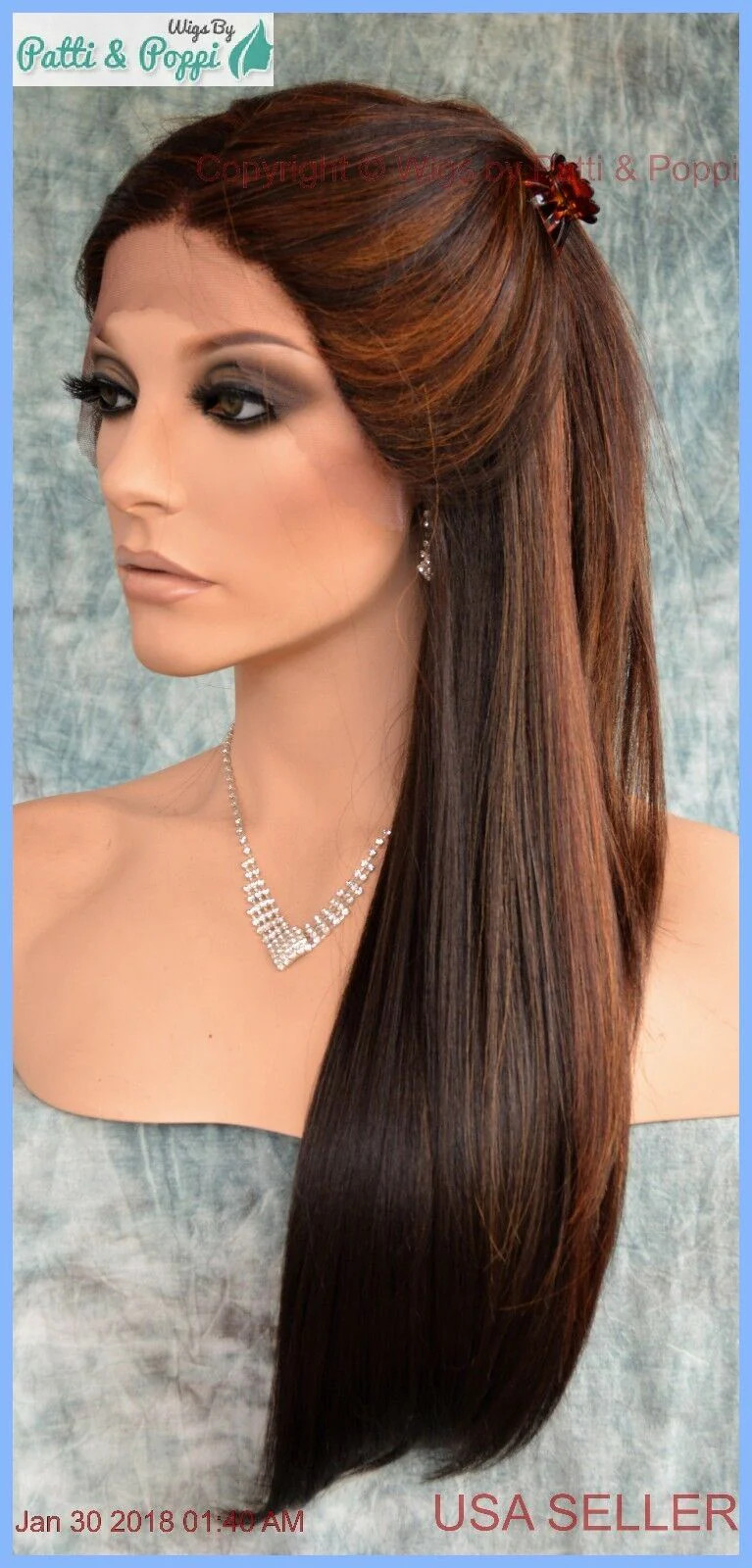 Lace Front Center Part Swiss Lace Wig Long Straight DB4273 *GORGEOUS SEXY 1276