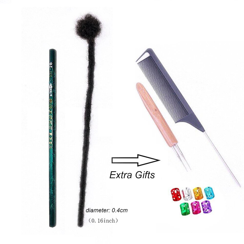 0.4cm Thickness 100% Human Hair Dreadlock Extensions 10 Inch 10 Strands Full …