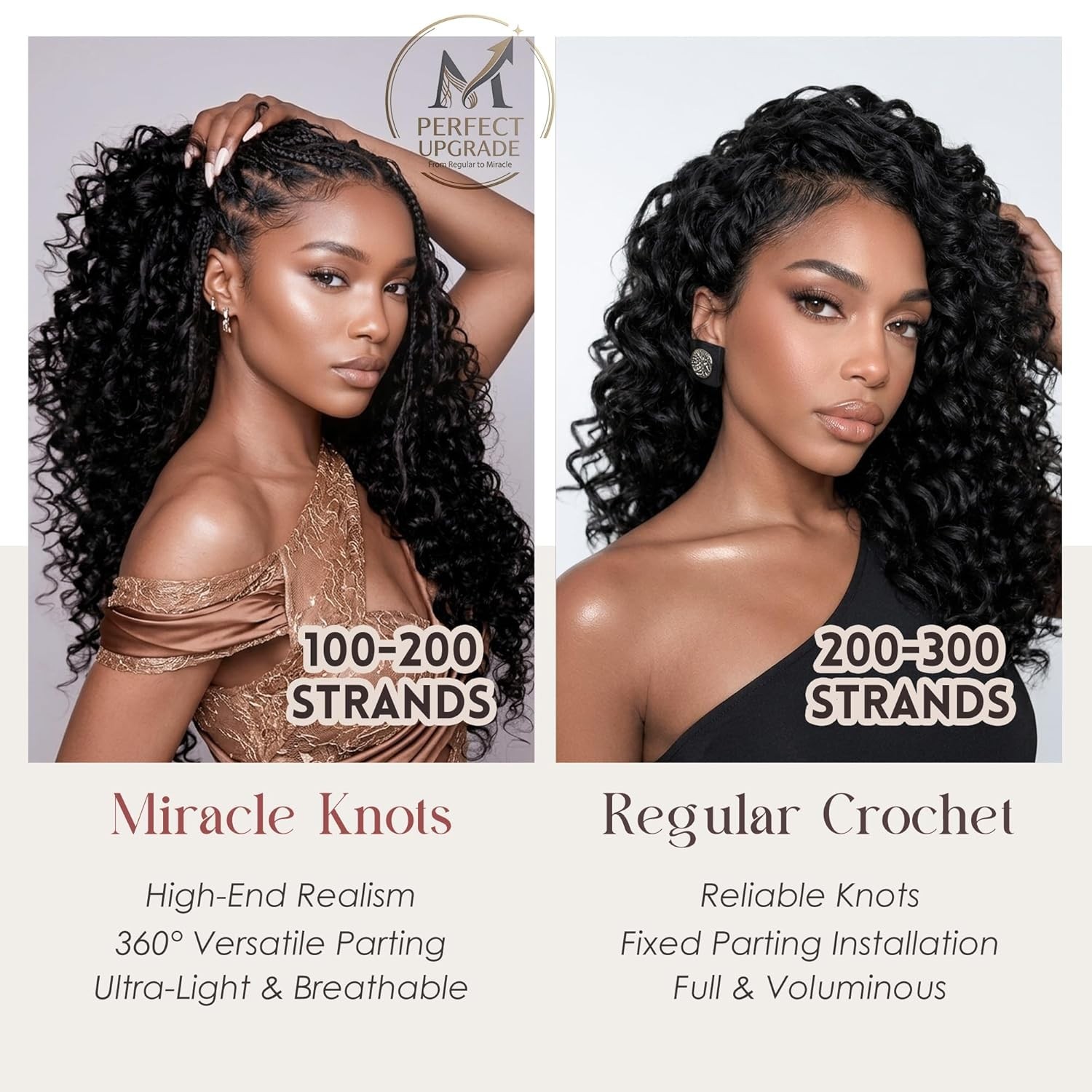 Human Crochet Hair Ocean Wave Miracle Knots hair Extensions 50 strands per pack
