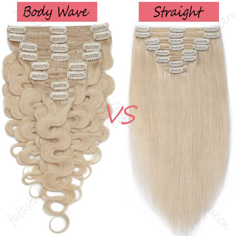 Super Thick Double Weft Clip In Remy Human Hair Extensions Full Head Blonde 140g
