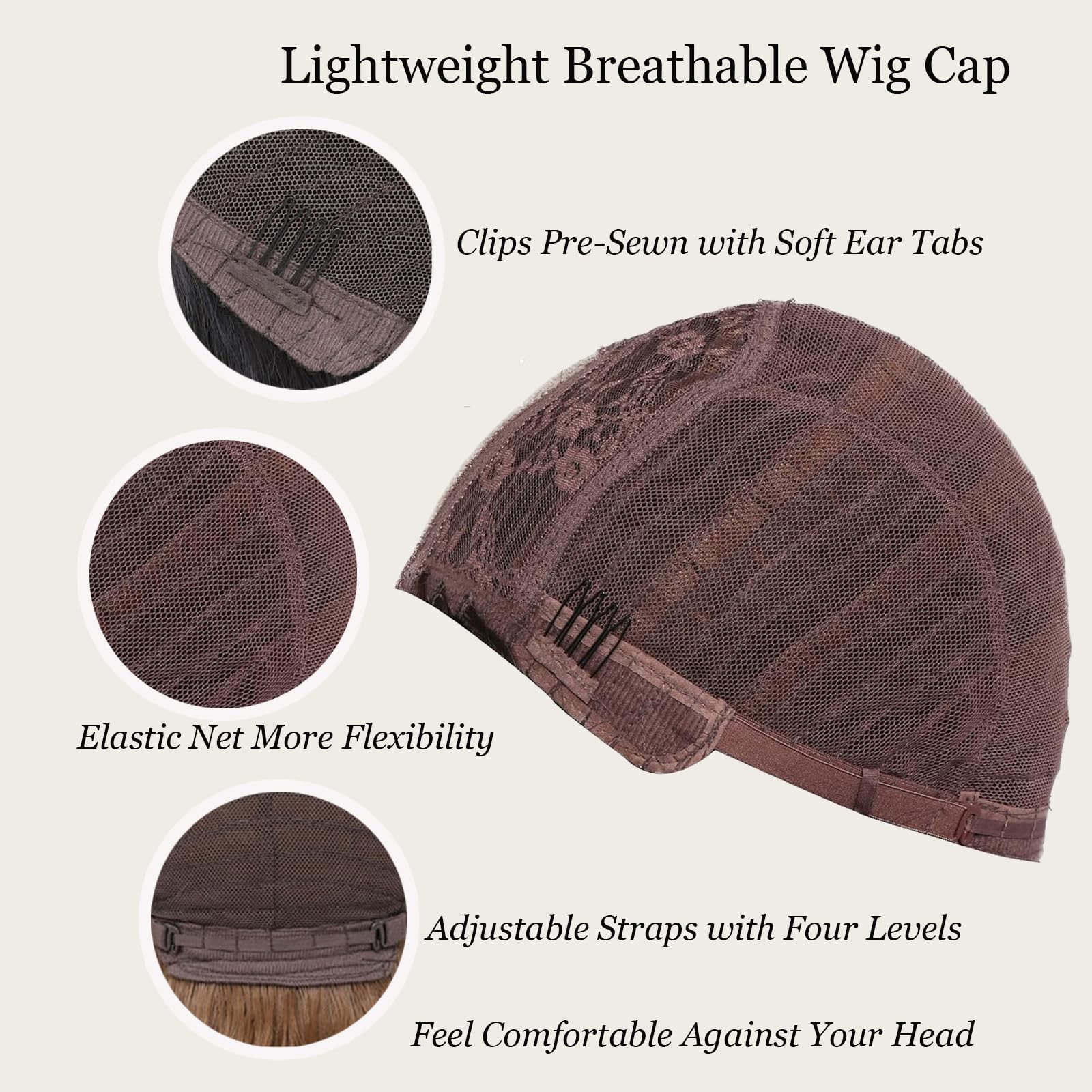 Long Highlight Brown Wig for Women 26″ Dark Brown Wig with Bangs Wavy Hair Mo…
