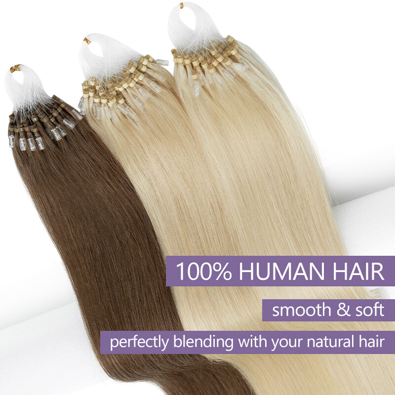 Micro Ring Russian Remy Human Hair Extensions Micro Loop Beads Real Hair 150G