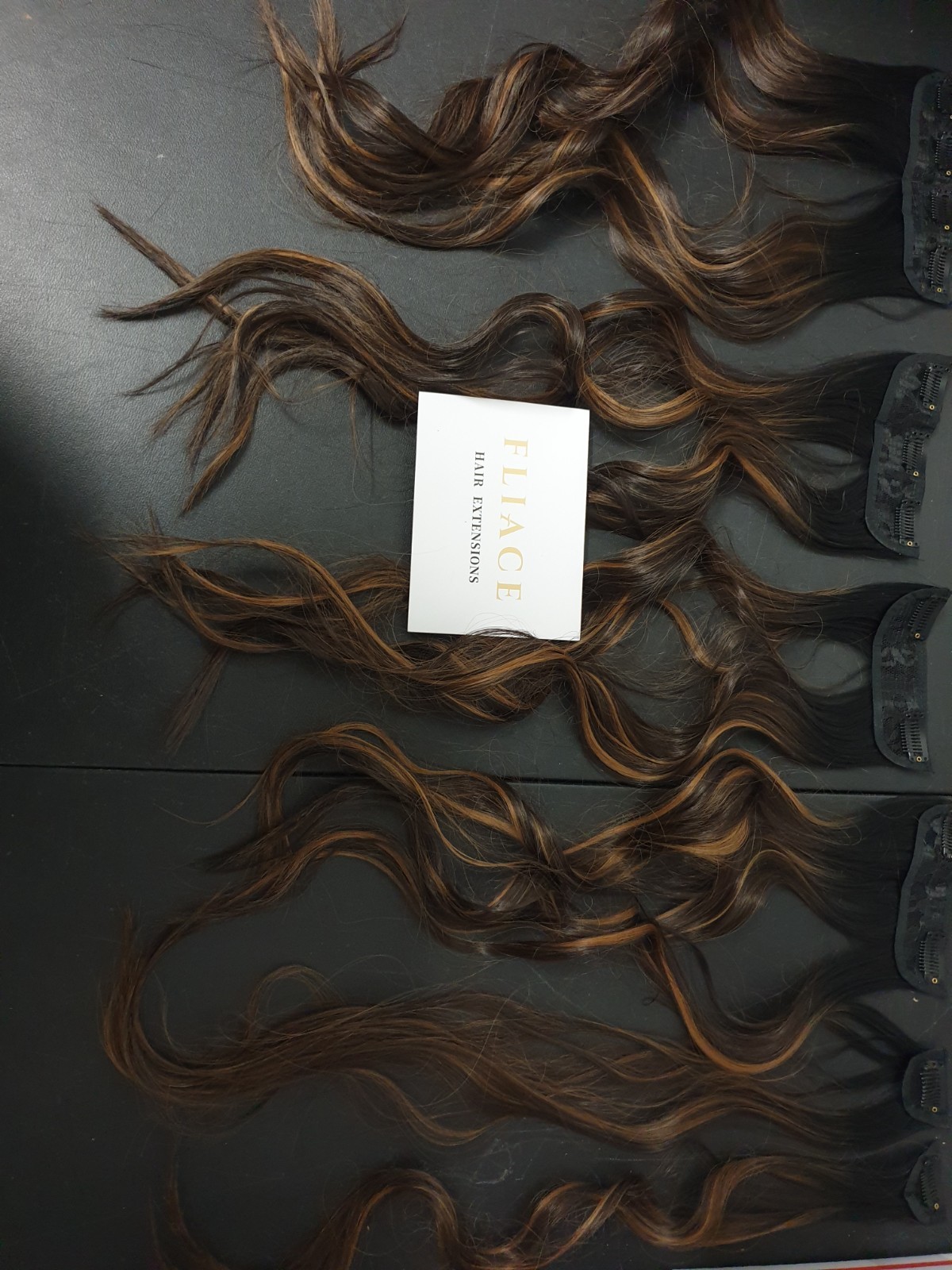Fliace Clip-In Hair Extensions Natural & Soft Hair Dark Brown Long Wavy 6-Pieces