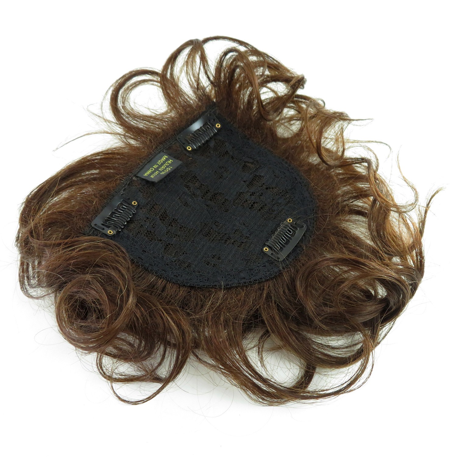 Short Curly Wavy Human Hair Topper Clip in Top Hairpiece Closure Replacement