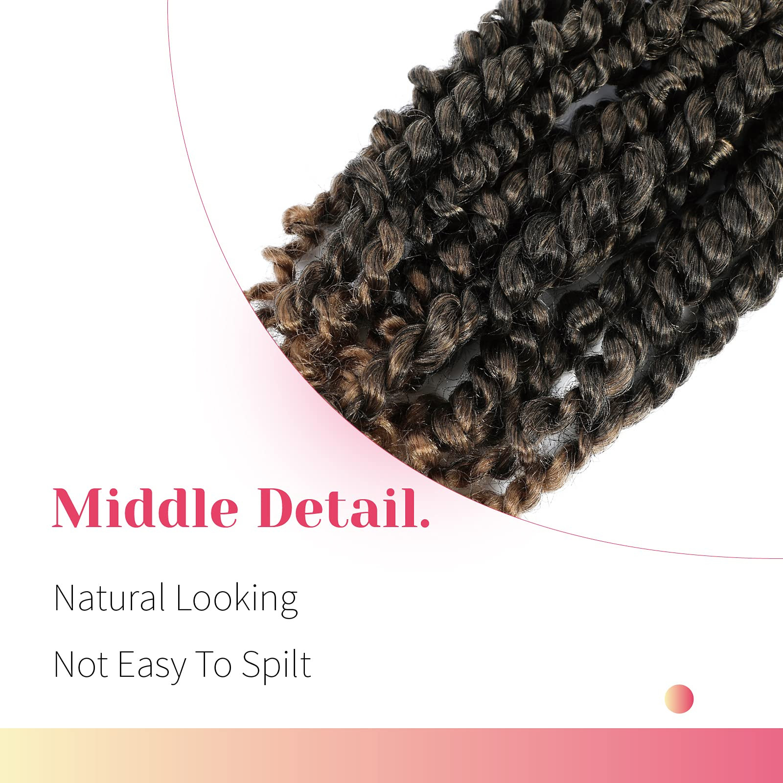 The Pre-twisted Passion Twist Crochet Hair 6 Inch Short Pre-looped Crochet Pa…