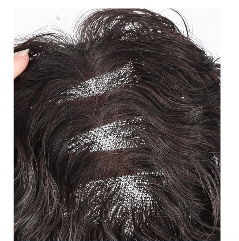 10″Fluffy Curly Wavy Hair Bangs Clip in Real Human Hair Topper Wiglet for Women