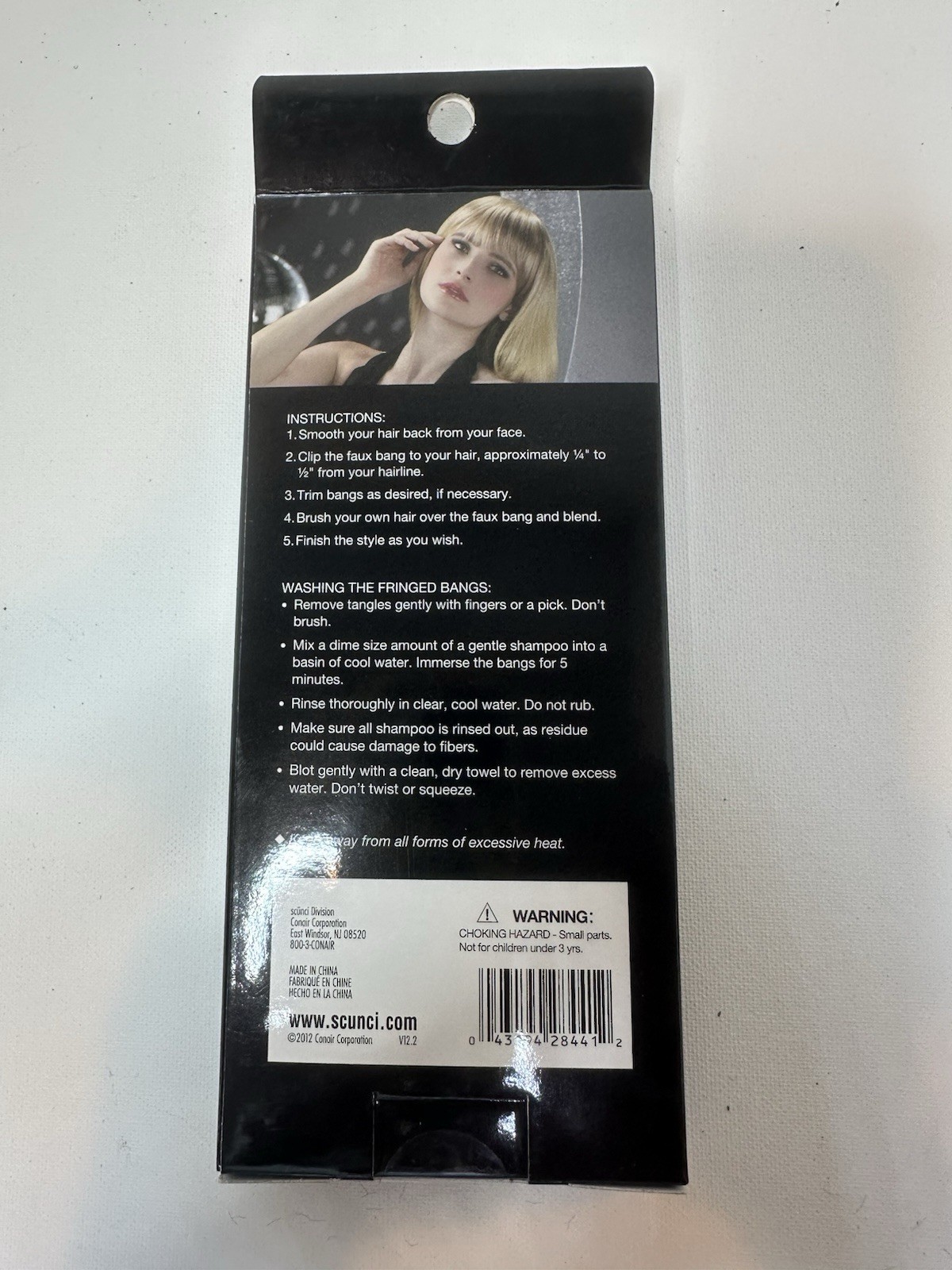 Clip-in Bangs Scunci Faux Hair Light Blonde Tapered Sides New In Package