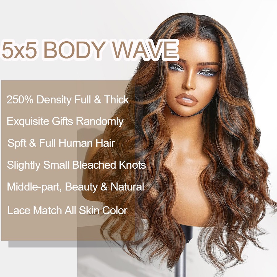 Ombre 1B/30 Lace Front Wigs 5×5 Boyd Wave Transparent Lace Wigs Human Hair