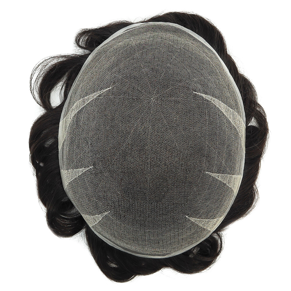 Swiss Lace Toupee For Men Human Hair Replecement System Natural Hairpieces
