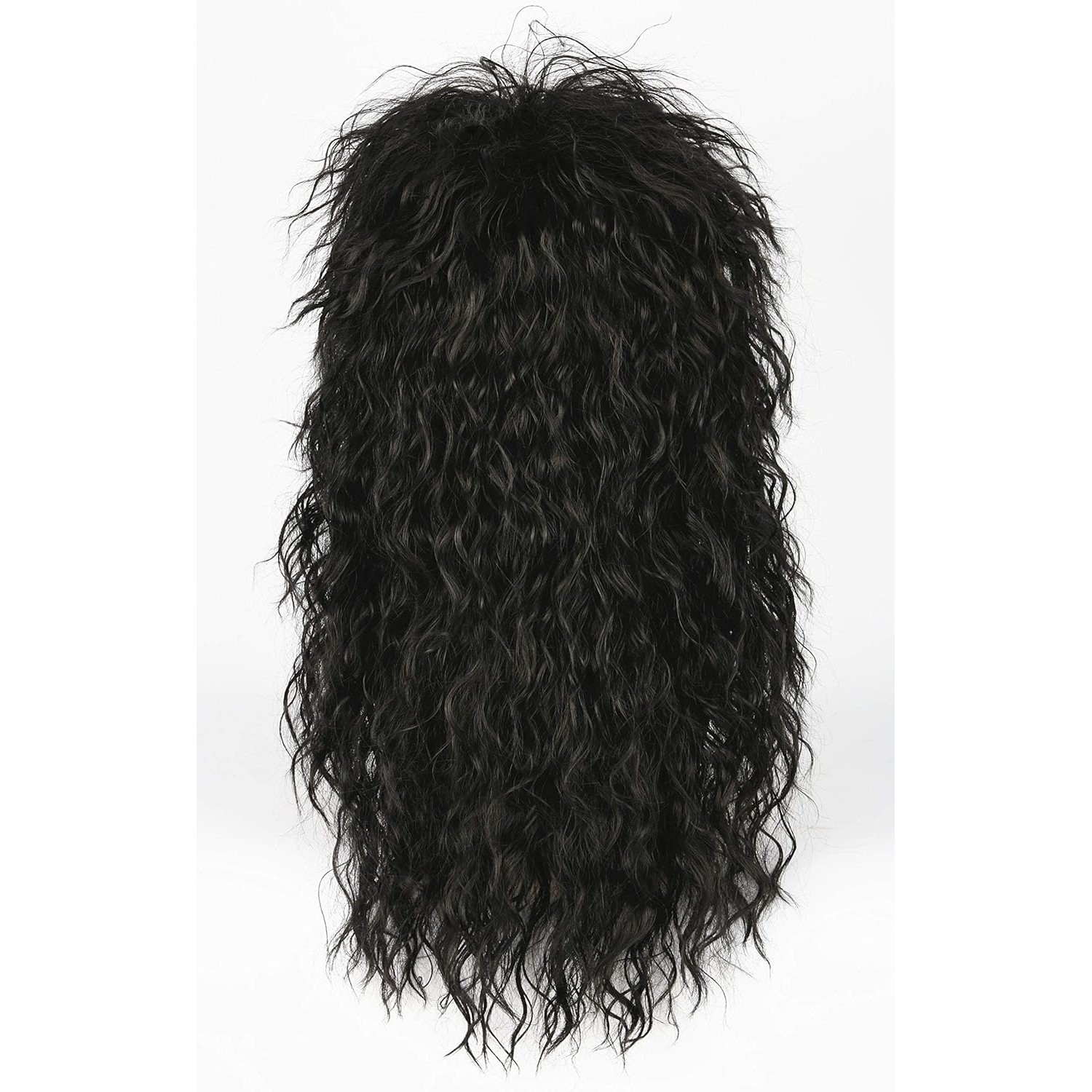 Men 80s Black Mullet Wigs Male Hair Punk Heavy Metal Rocker Wig Ideal for Party