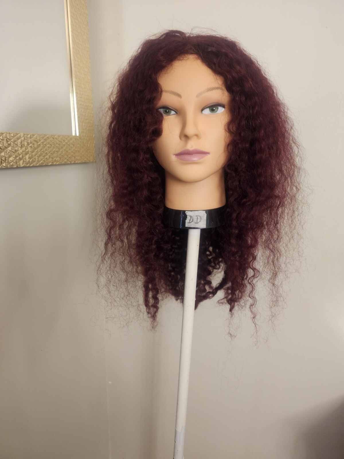 High Quality regular Top Reddish 24″wavy curly 150% Virgin Human Hair Lace Wig