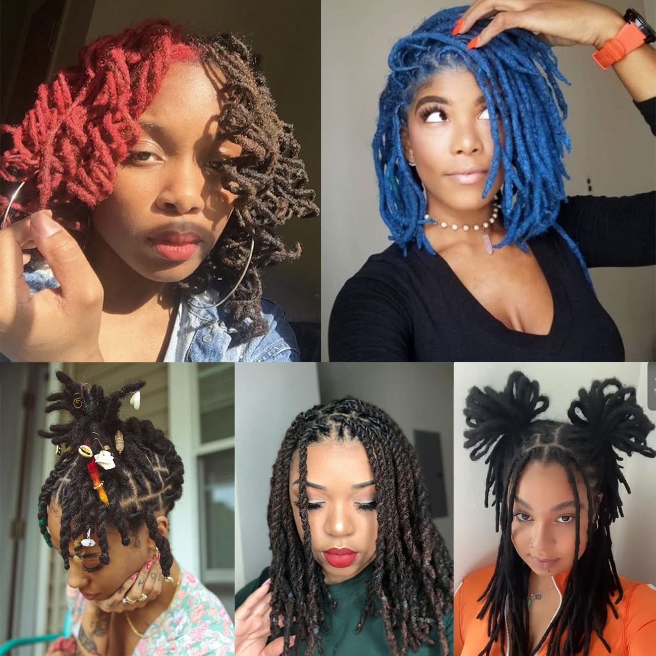 0.4cm Thickness 100% Human Hair Dreadlock Extensions 10 Inch 10 Strands Full …