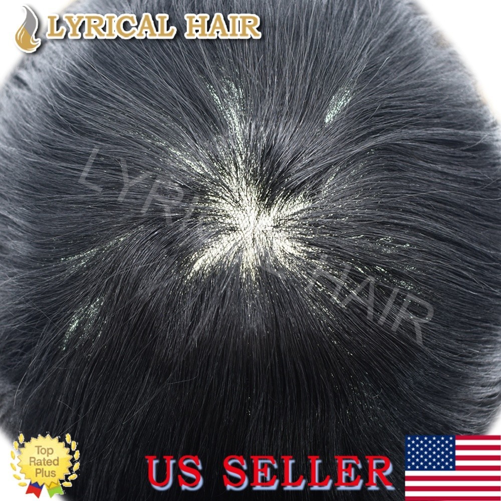 0.06mm Ultra Thin Skin PU Men Toupee V-looped Undetectable Human Hairpiece Syste