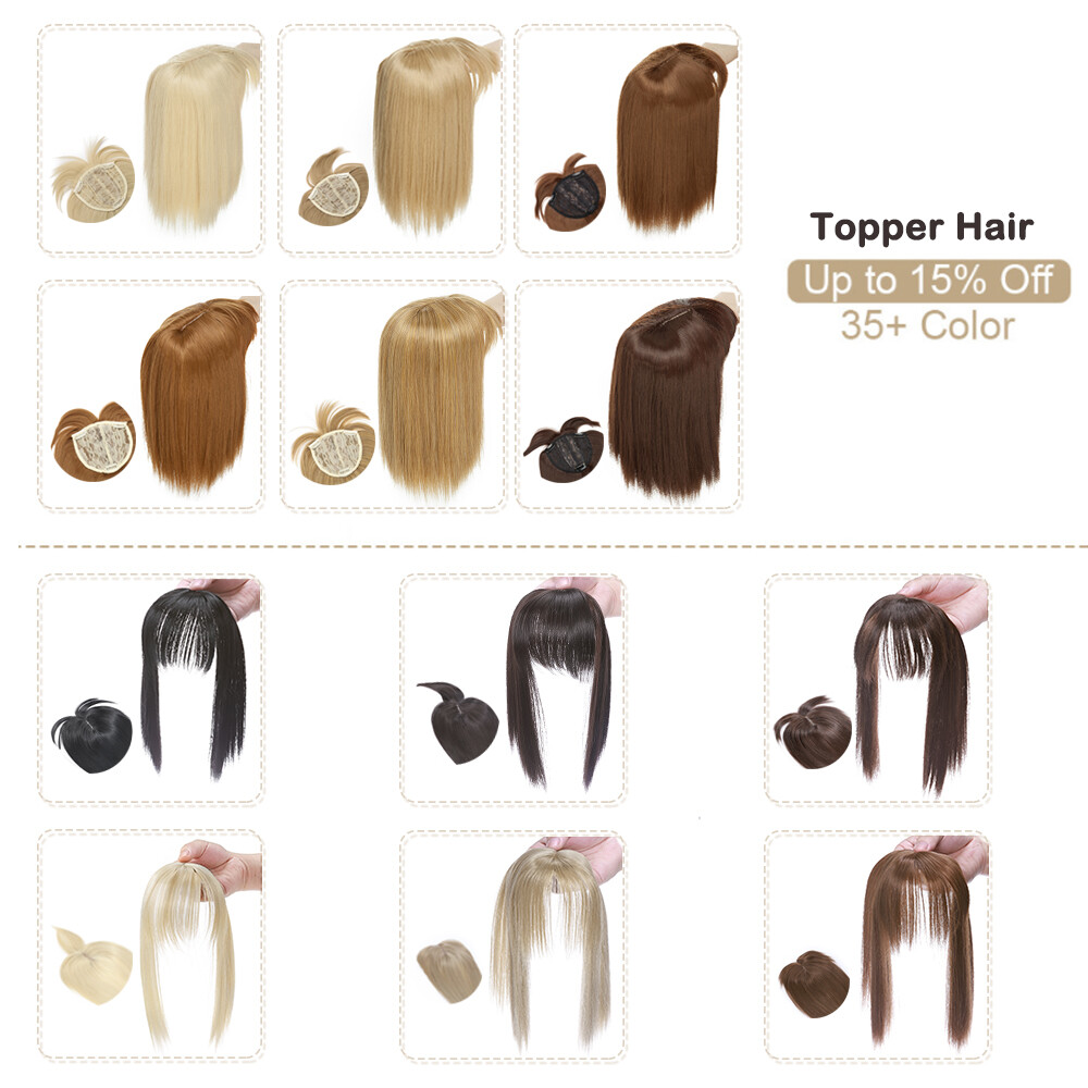 Real as Human Hair Topper Toupee Piece Clip in Top Wig Silk Base Hairpiece USA