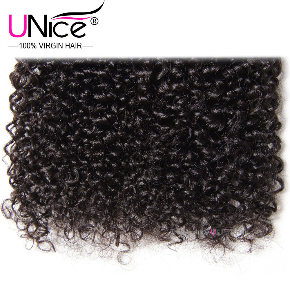 UNice Hair Brazilian Curly 3 Bundles Human Hair Extensions Virgin Hair Weaves US