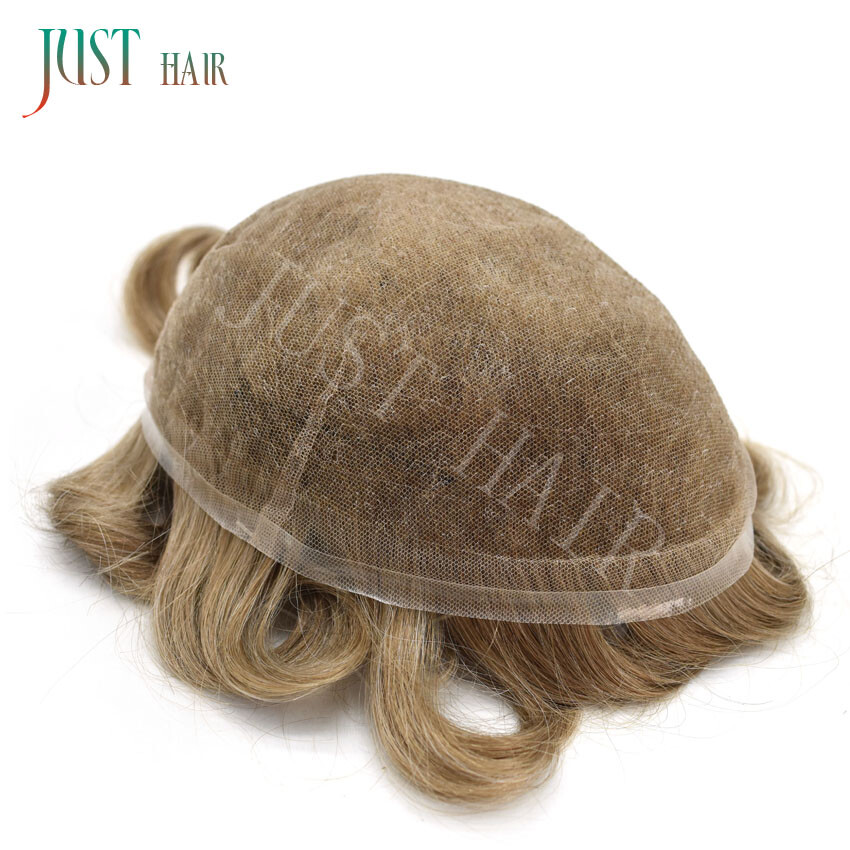 Mens Toupee Hairpiece Full SWISS LACE Basement Wig Human Hair Replacement System