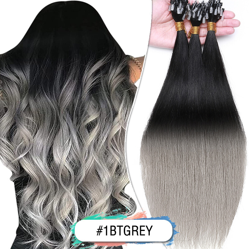 Microlink Extensions Micro Loop Beads Ring Ombre Real Remy Human Hair Thick 100G