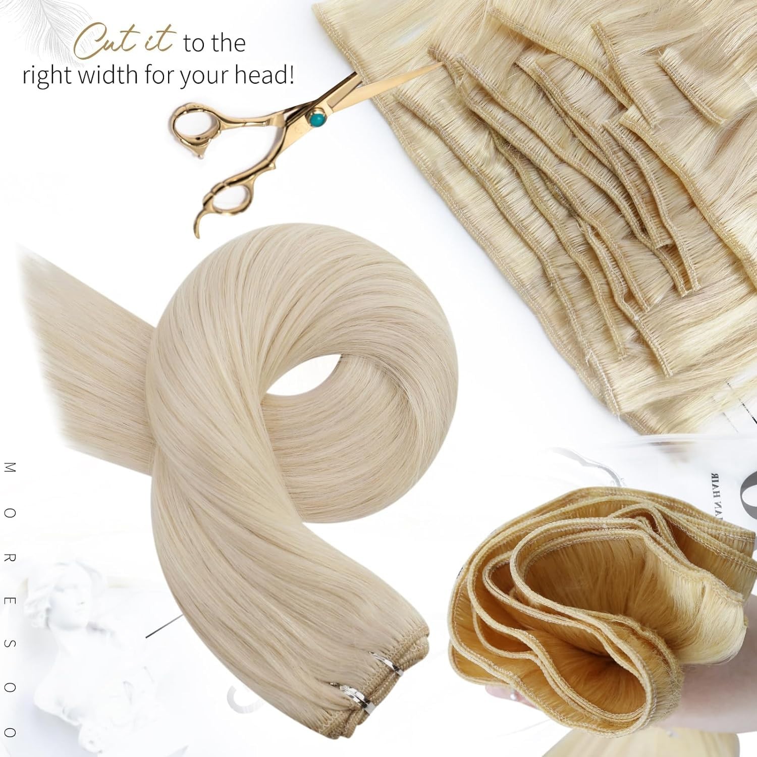 Sew In Premium Human Hair Extensions Bundles Thick Real Remy Weaves Double Weft