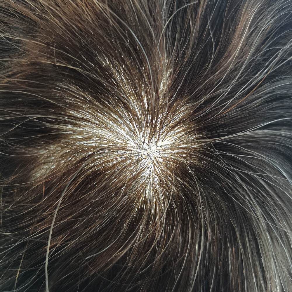 Mens Toupee Hair System Replacement Full Poly Skin Human Hair Piece Unit for Men