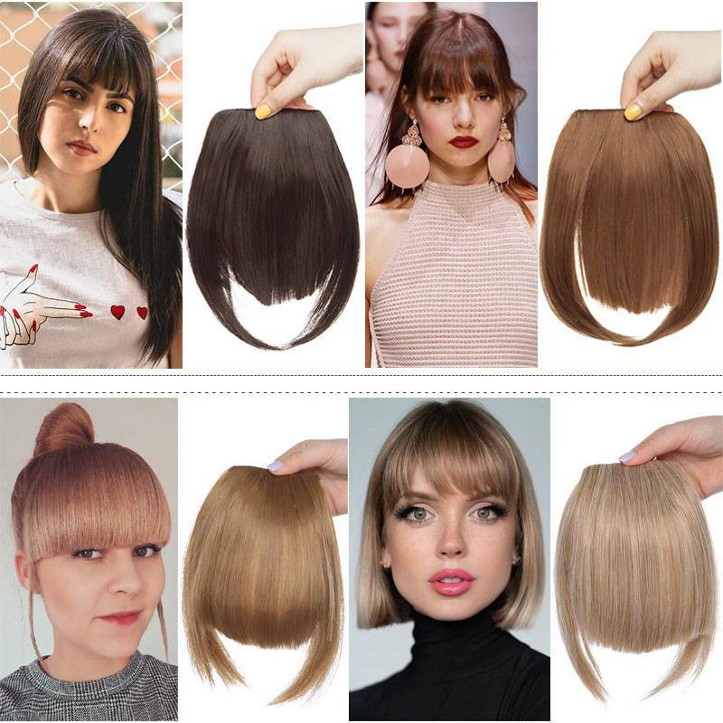 Natural Air Fringe Bangs Clip In Hair Extension One Piece Real Thick as Human