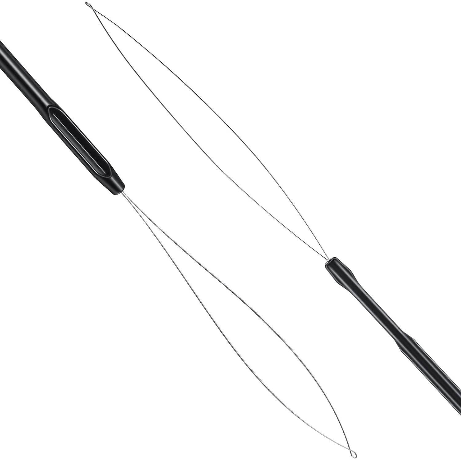 High-Quality Black Hair Extension Loop Tool with Metal Needle and Plastic Handle