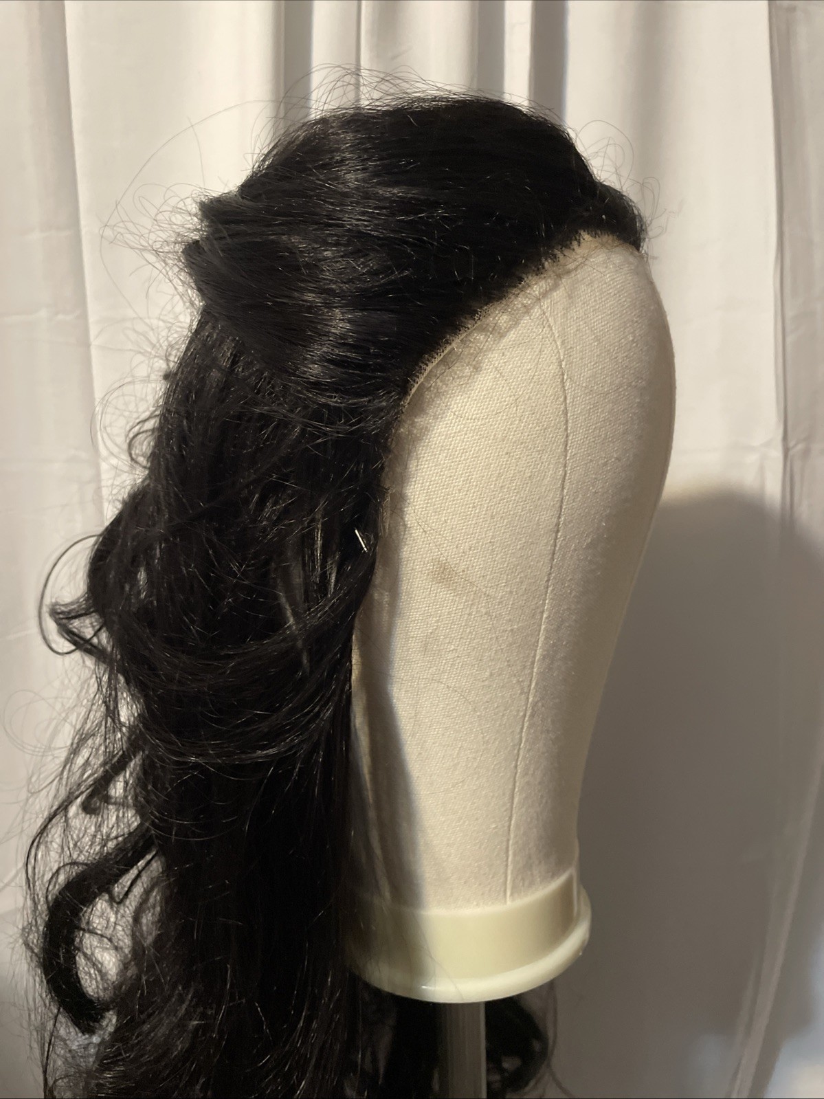 22” Women’s Wig High Temp Heat Resistant Black With Custom Cut 13×4 Lace Front