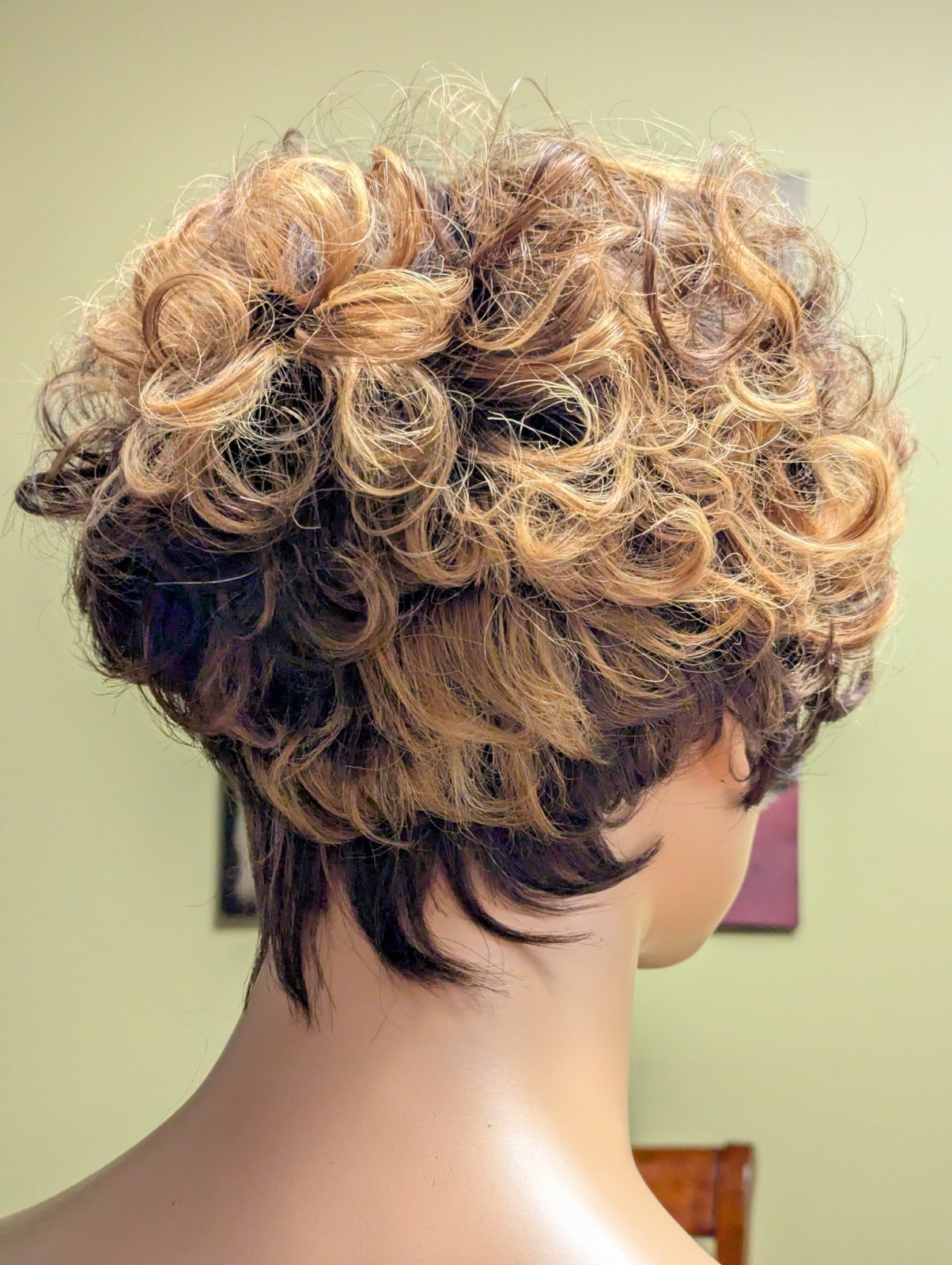 Remy Bang Bob Cut Custom Color Light Chestnut Brown Tipped Golden Blonde Wig