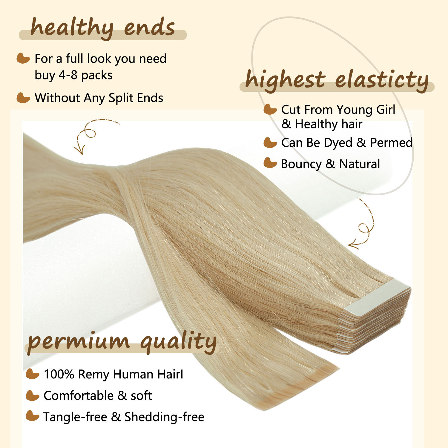 Balayage Tape In 100% Real Remy Human Hair Extensions Skin Weft Thick Full Head