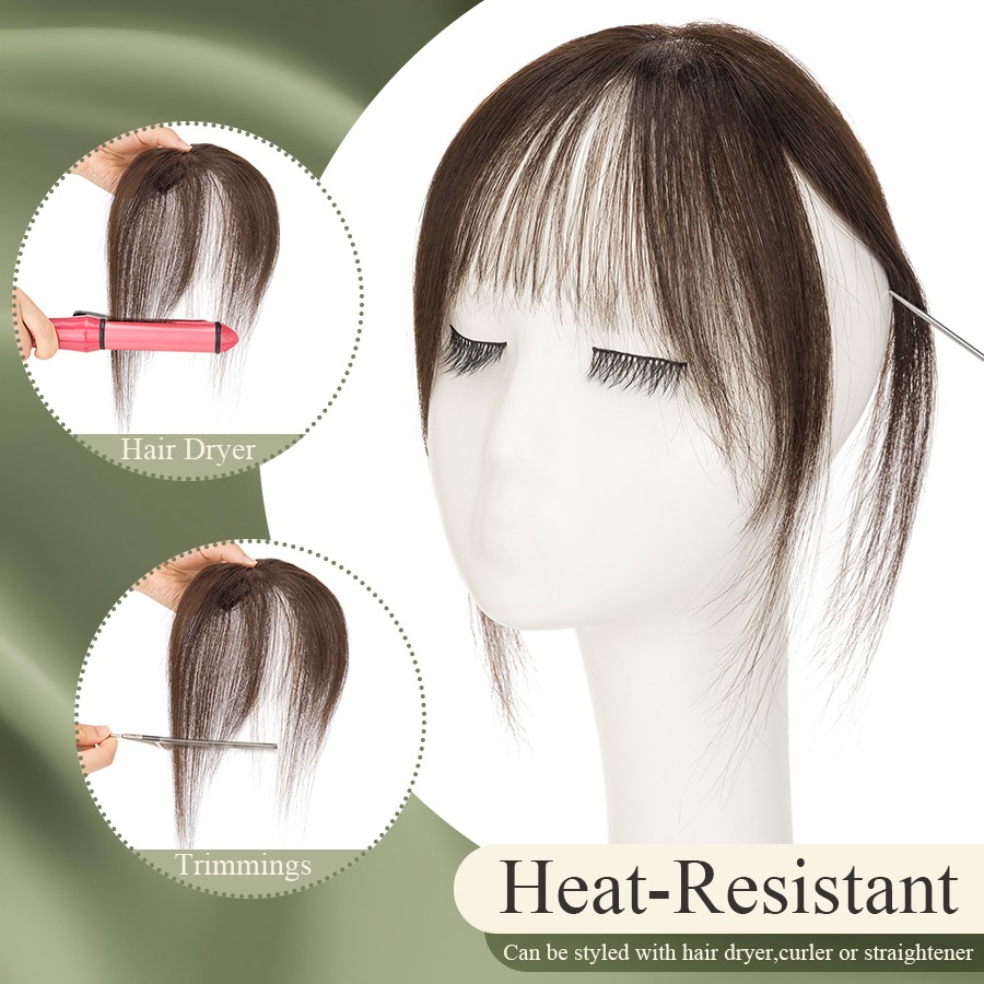 Clip In Front Bang 100% REAL REMY HUMAN Hair Fringe Piece Extensions for Women