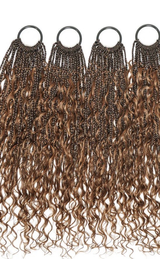18″ Ombre Brown Human HairDeep Wave Crochet Boho Braids 79 Strands