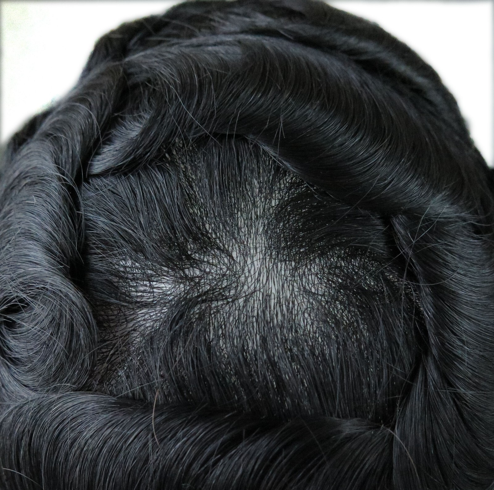 Toupee For Men Human Super Thin Skin V Looped Men Hairpiece Wig Black Colored NG