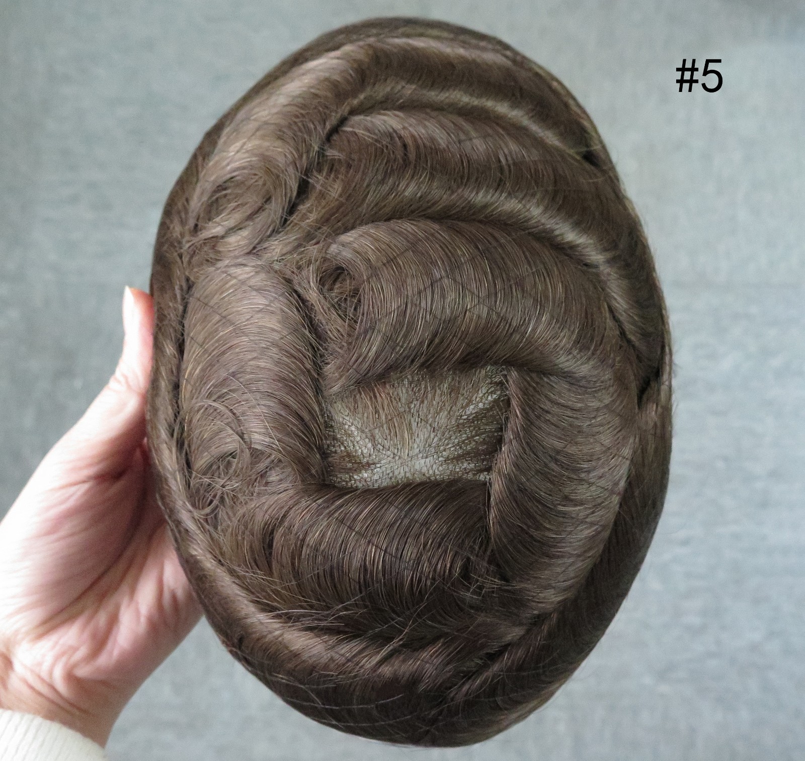 Mens Toupee Human Hair Piece Ultra Thin Skin Knotted Men Hair Replacement System