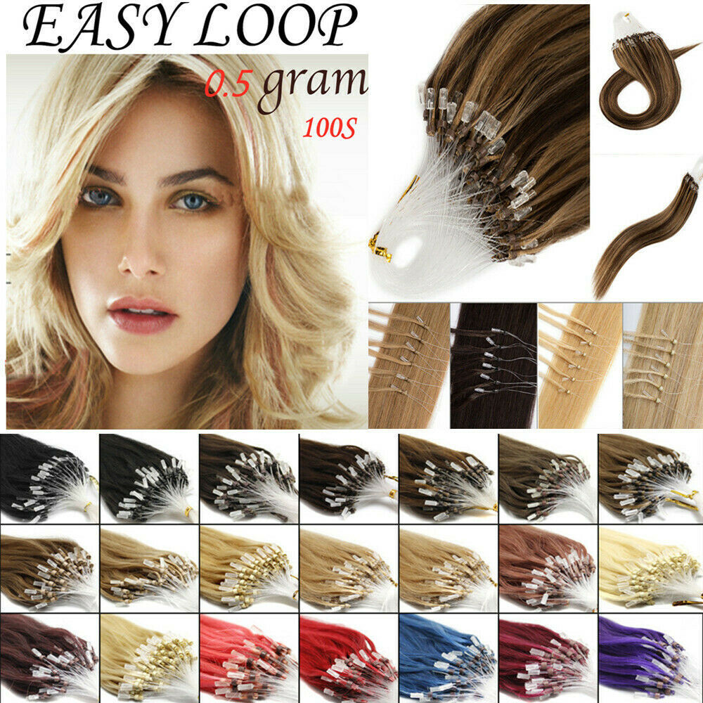 Micro Beads Hair Extensions Real Human Hair Micro Loop Link Remy Hair 16-26inch
