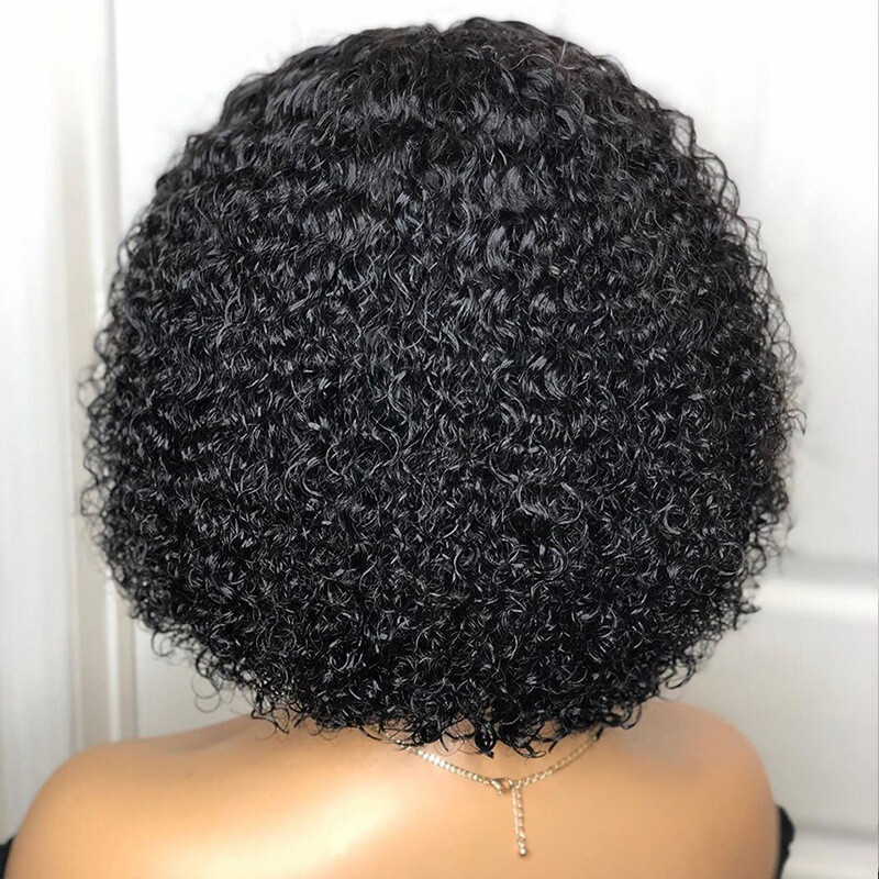Women’s Curly Wavy Short Wigs Dark Black Ladies Costume Synthetic Hair US SHIP