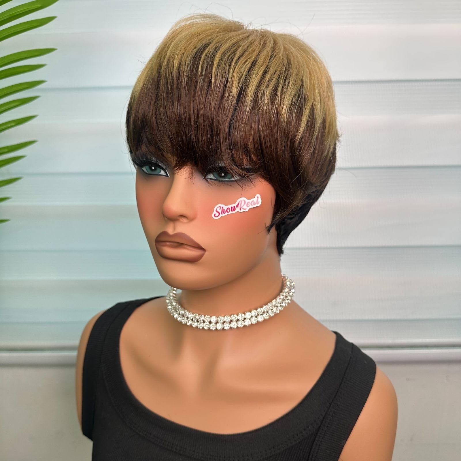 showreal 1B/4/27 Ombre Blonde Color Pixie Cut for Women Medium, 0502-1B/4/27