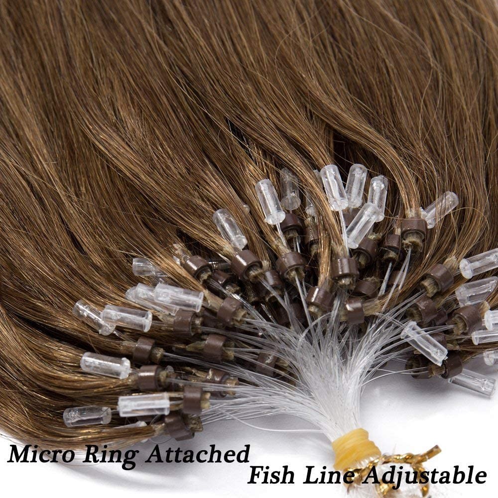 Micro Links Human Hair Extensions Nano Bead Micro Loop Natural Indian Hair US