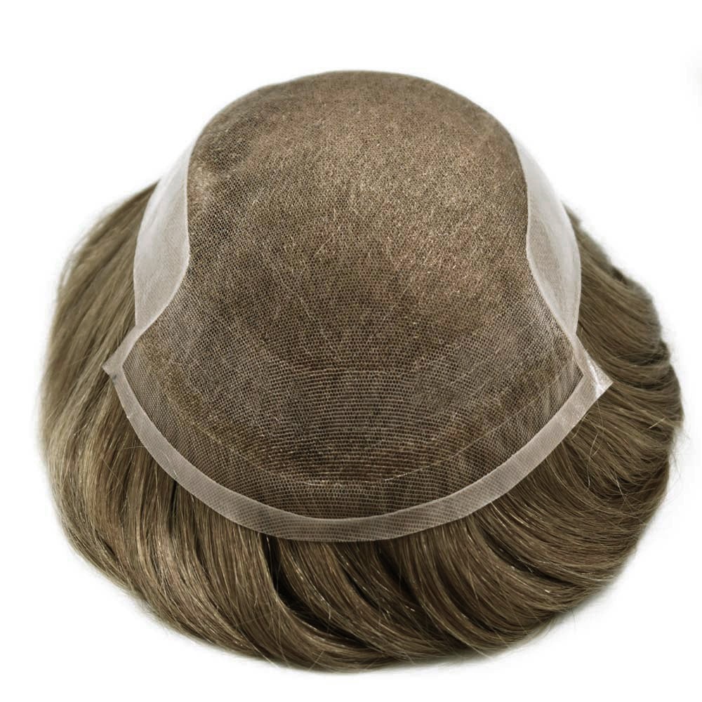 French Lace Front Mens Toupee Hairpiece Human Hair Replacement System Natural US