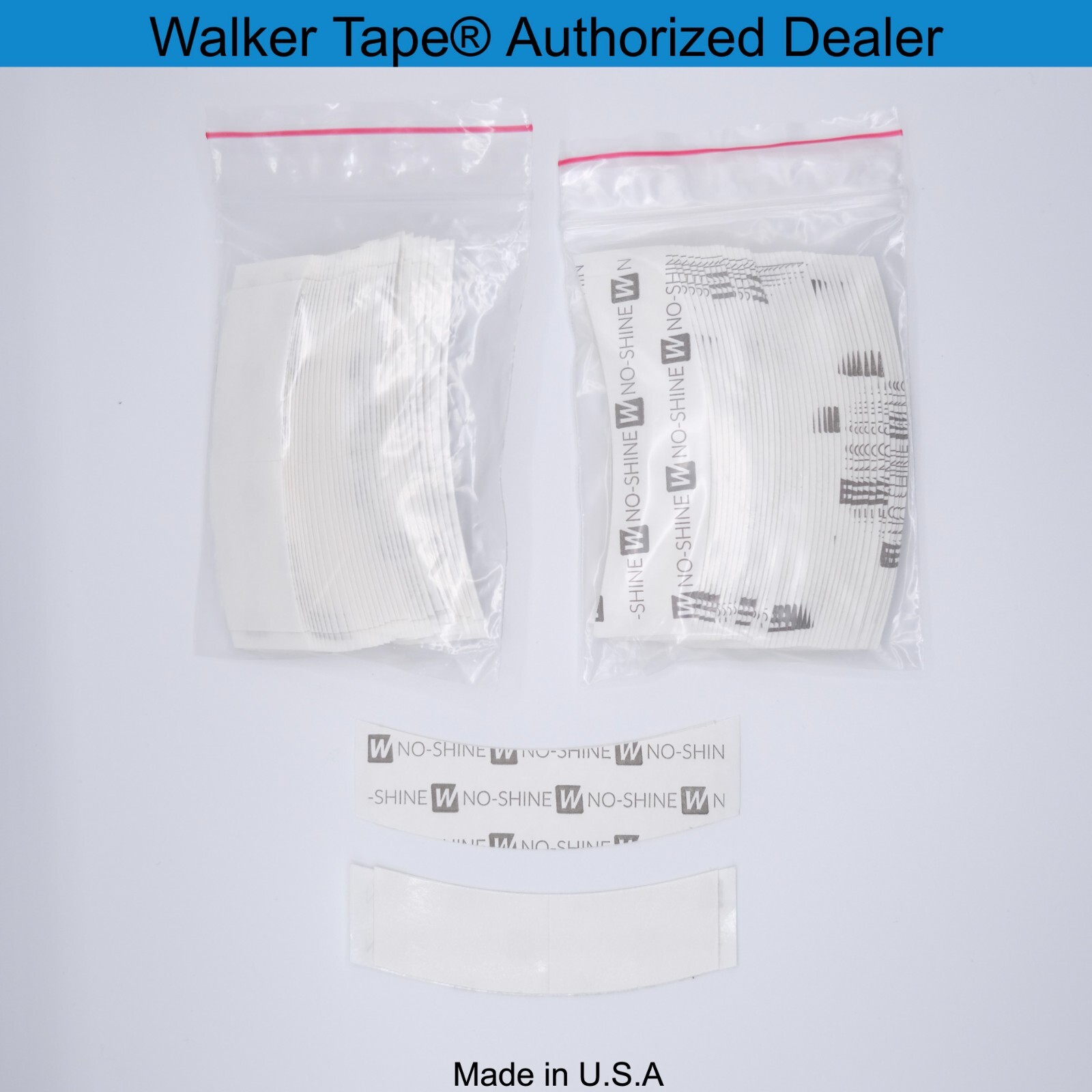 Walker No Shine C Curve Strips tape Package, Hairpiece Wig Toupee Tape, 72PCS