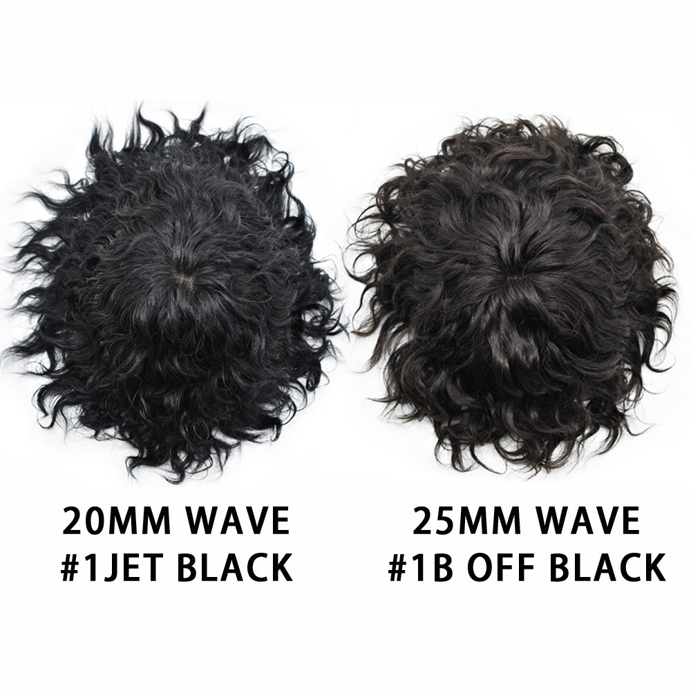 Afro Toupee for Black Men Durable Mono Afro Weave Kinky Curly Mens Wig Hair Unit