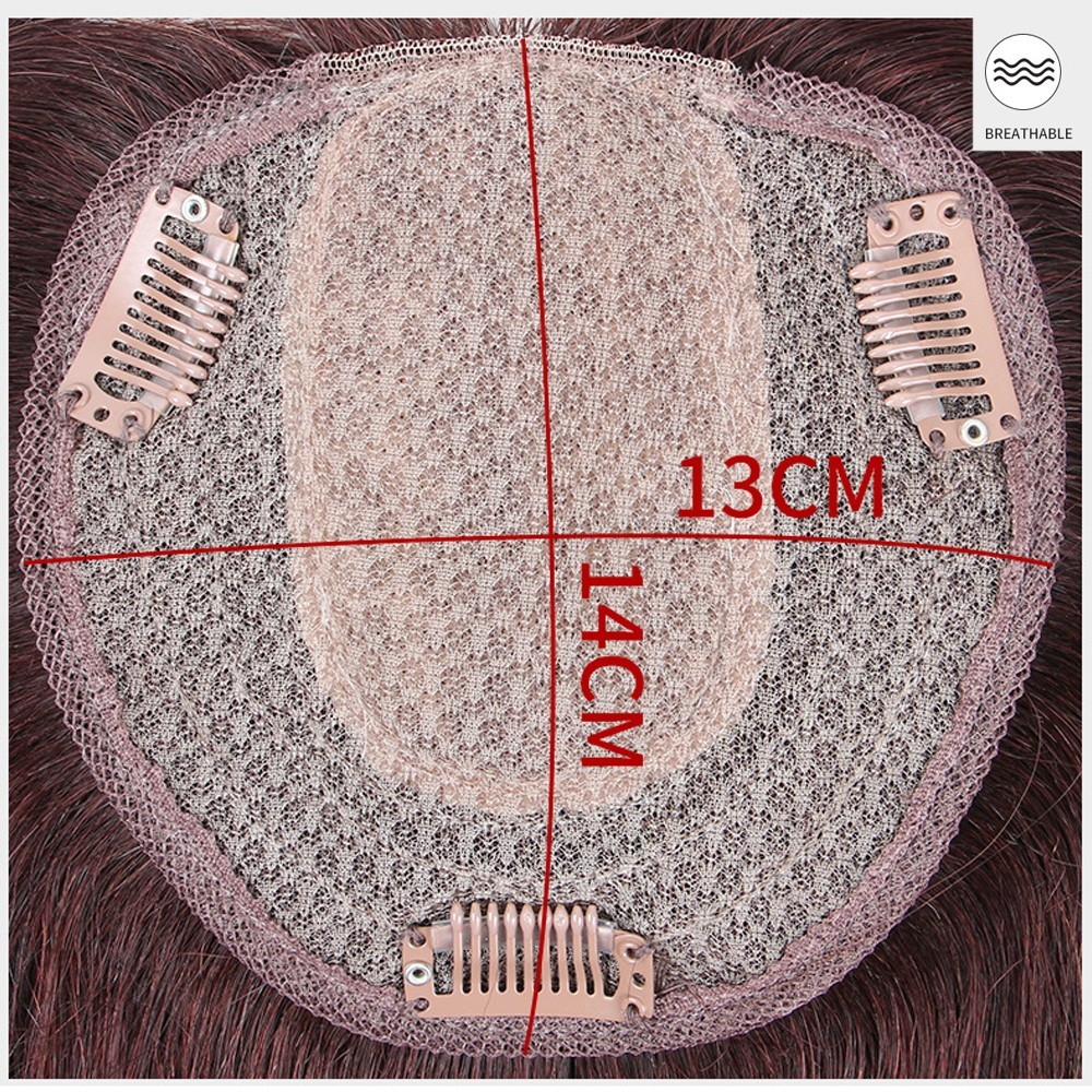 Soft 100% Human Hair Toupee Curly Hair Topper Top Clip in Hair Pieces for Women