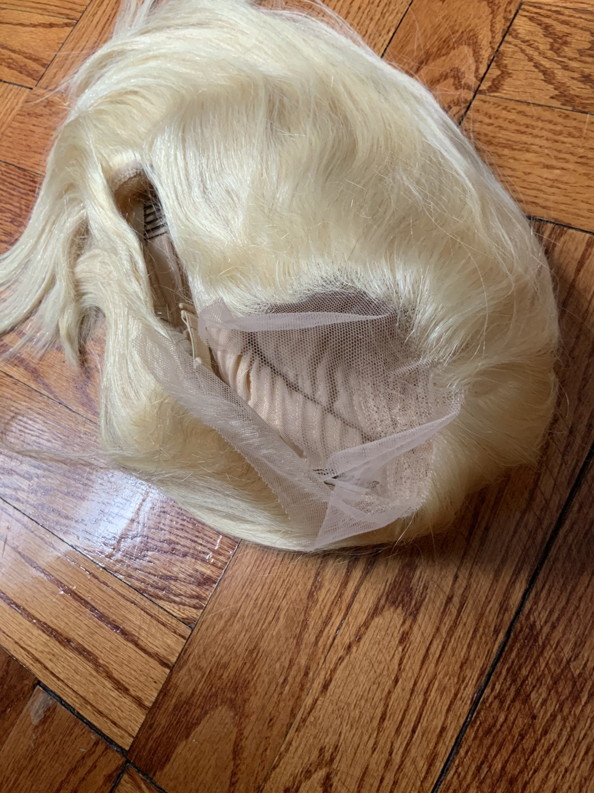 Virgin Hair Blonde Straight 4×4 Transparent Bob Closure Construction Lace Wig 12