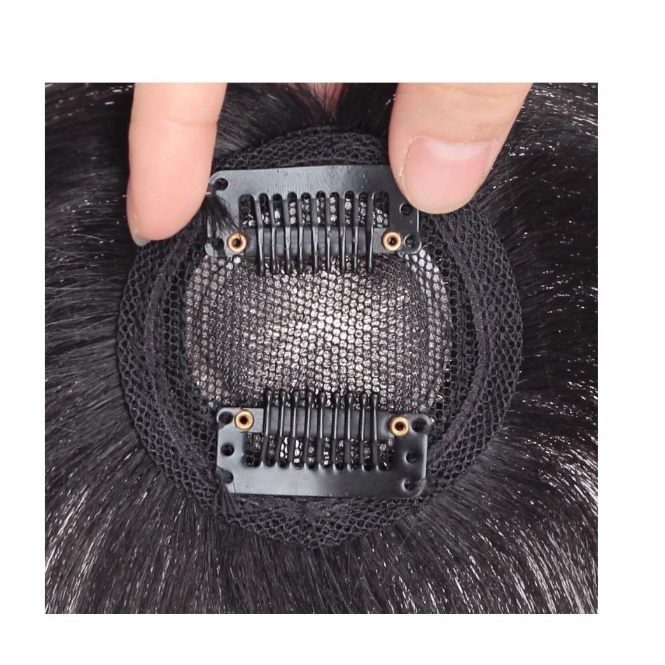 Silk Base Straight Clip In Human Hair Toppers For Loss Thin Hair Top Replacement