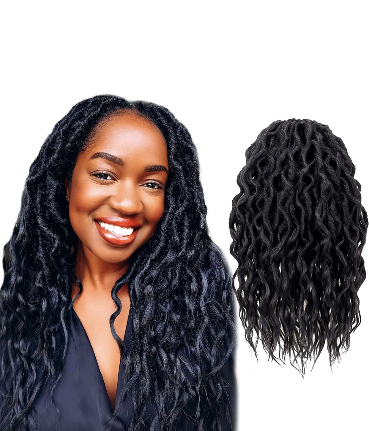 Hahoness Crochet hair 16 Inch 6 Packs Black