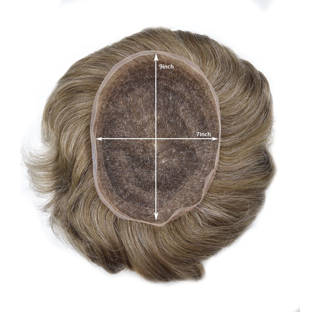 Breathable Full French Lace Men Hair System Natural Human Hair Mens Toupee