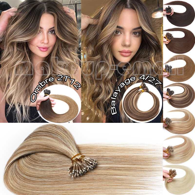 Nano Ring Real Remy Human Hair Extensions Microlink Bead Tip Thick Highlight