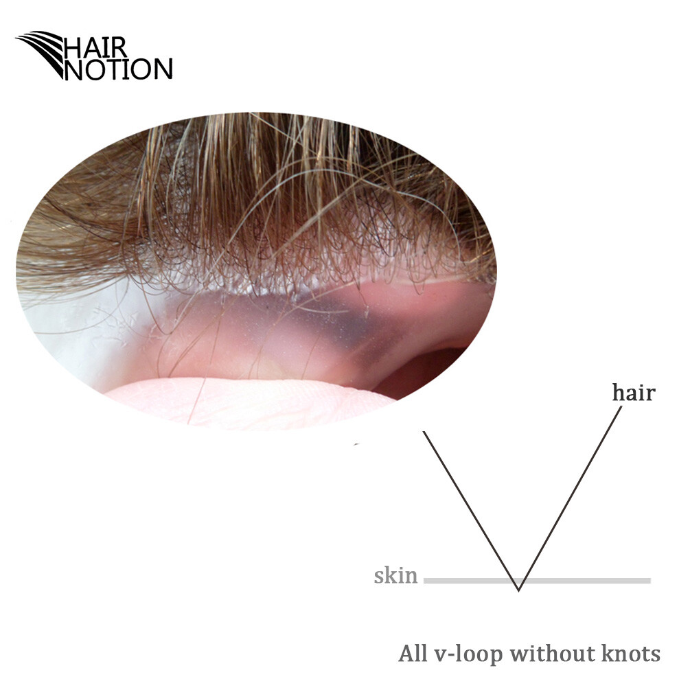 0.04MM Poly Thin Skin Hairpiece Men’s Super Thin Skin Toupee Hair System for Men